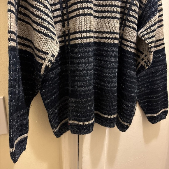 Vintage New Era Navy and White Striped Men's Crewneck Sweater size XL - Picture 2 of 6